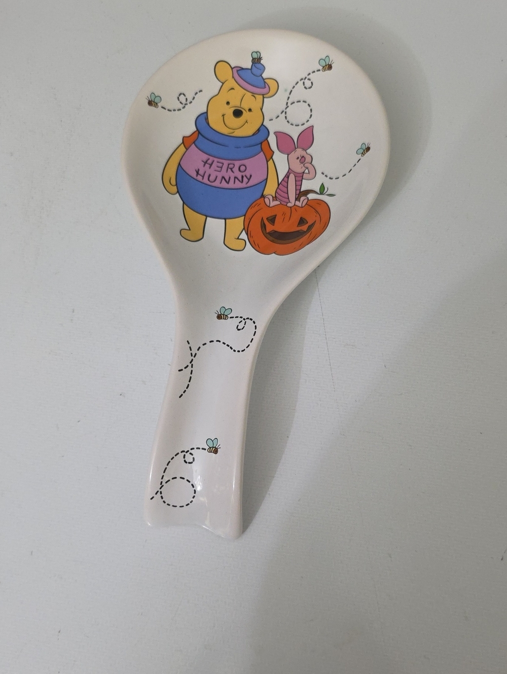 Disney Winnie the Pooh White Ceramic Spoon Rest with Colorful Character Art